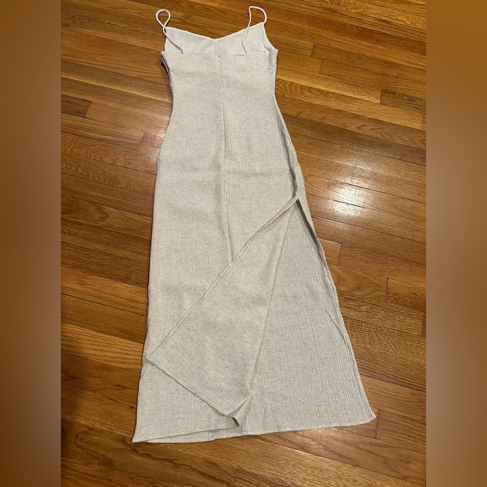 Zara Cream Asymmetrical Maxi Dress